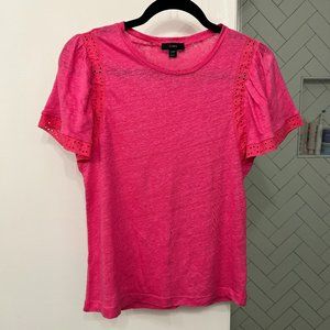 J Crew Pink Shirt with Eyelet Detailing